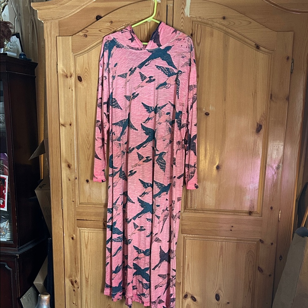 Pink Bird Print Dress